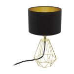 Eglo Lampada Da Tavolo Carlton 2 Acciaio Oro Nero | IP20 - Adatto per 1x E14 