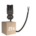 Confezione Multipack 25x Noxion GST - Compatibile Cavo di alimentazione Nero - Maschio + Estremità aperte - 0,3m - 2 pole 0,75mm2